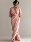 Elena – Women's V-Neck Linen Blend Dress
